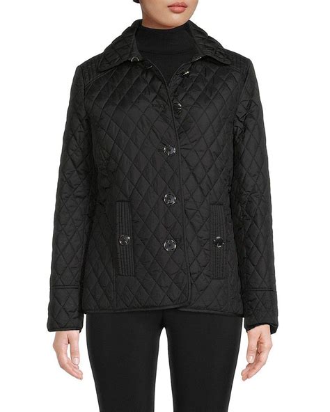 michael kors black suede jacket|Michael Kors black quilted jacket.